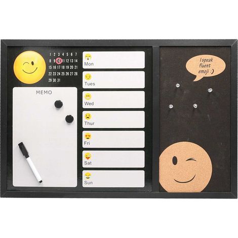 Lavagna magnetica emoji  con sughero e pennarello cm60x40x1,5