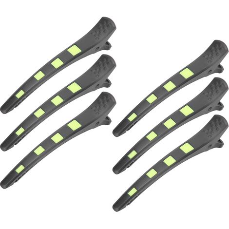Lot de 6 pinces bec-de-canard professionnelles, clips de sectionnage pour coiffure salon et DIY, outil de style vert portable (1/5)