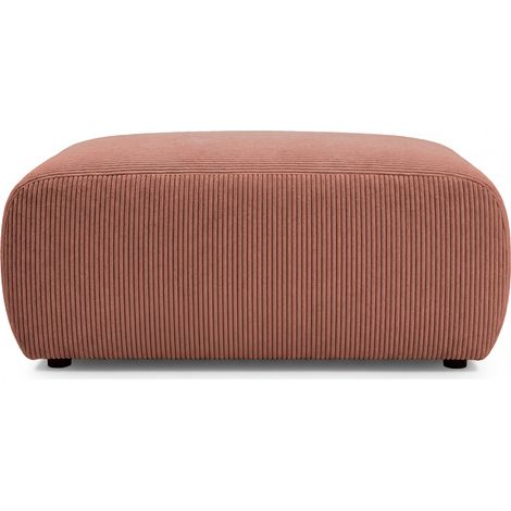 SACHA - Pouf en velours côtelé Terracotta 105x57x40 (1/5)