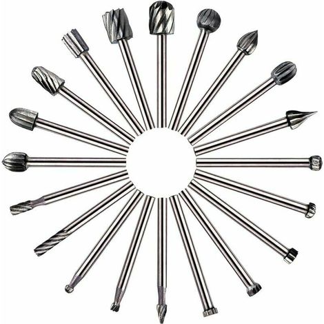 20 pièces d\'outils rotatifs fraise HSS fraise à bois fraise à bois, utilisée pour Dremel/accessoires utilisés pour le travail du bois de bricolage, outil rotatif de gravure (1/5)