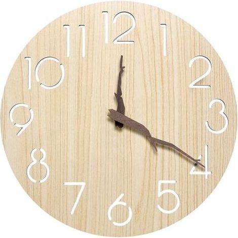 Horloge Murale Silencieuse Pendules Murales: Horloge Murale Bois Sans, Horloge Murale Design Moderne, Pendule Murale 3D, Wall Clock Déco pour Cuisine Bureau Salon Chambre, 30 cm (12 Pouces) (1/5)
