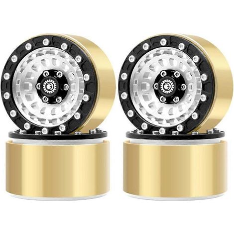 Accessoires de moyeu de roue pour SCX10/TRX4 90046, voiture tout-terrain de simulation RC 1,9 pouce, alliage d'aluminium + verrouillage à bille en laiton (4 pièces argentées) ( ) (1/5)