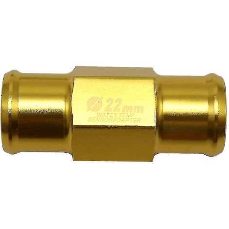 Adaptateur de tuyau universel pour capteur de température d'eau de moto 18/22 mm avec 2 colliers de serrage - 22 - Doré (1/4)