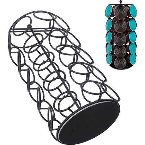 Porte-capsules de café noir Dolce Gusto 35 capsules, présentoir rotatif et support de rangement (1/5)