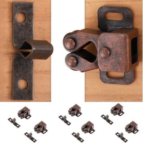 6 Pack Double Roller Furniture Catch, Cabinet Door Catch, Ball, Roller, Catch, Cabinet Door Closer, for Cabinet Doors (1/5)