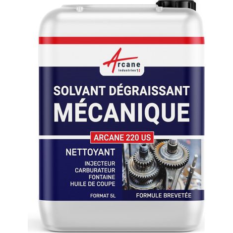 Arcane Industries – Dégraissant pièces mécaniques 5 L – Solvant pour injecteurs et carburateurs – Nettoyage sans film résiduel – Non inflammable
