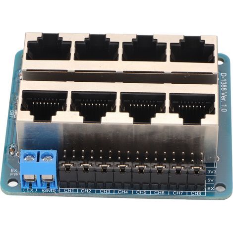 Carte d'extension GPIO professionnelle 8 ports RJ45 40 broches pour Raspberry Pi 1A+ 1B+ 2B 3B 3B+ 3A+ 4B (1/5)