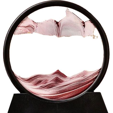 Tableau de sable mouvant 19 x 18 cm, décoration artistique avec effet sablier, œuvre moderne pour bureau et table, marron (1/5)