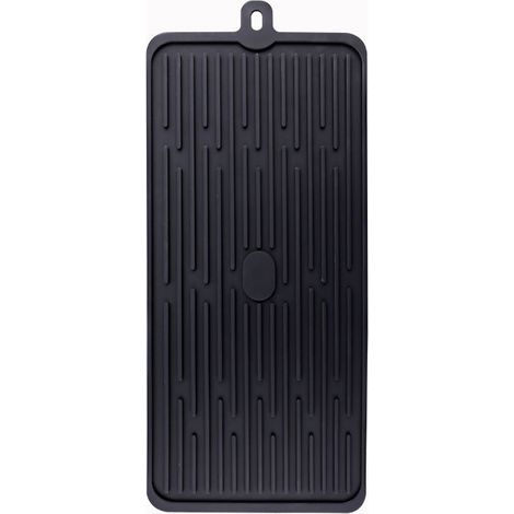 Tapis Egouttoir Vaisselle Silicone, 47 x 20 cm Tapis de Séchage Vaisselle en Silicone, Antidérapant Tapis Evier Cuisine Egouttoir, Résistant à la Chaleur Tapis D'égouttage pour Vaisselle, Noir (1/4)