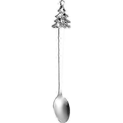 Cuillère à café 1 pièce, vaisselle créative, cuillère à dessert, cadeau de Noël, sapin de Noël, acier inoxydable KYB