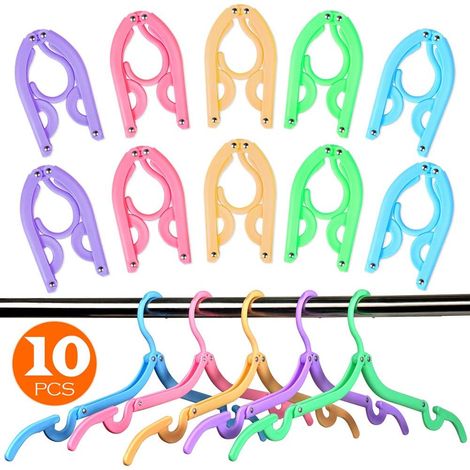 Reisebügel, tragbar, faltbar, für Reisen, zu Hause, rutschfest, Reiseaccessoires, 10 Stück (Zufällige Farbe) (1/5)