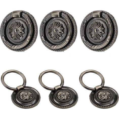 6 poignées de meubles vintage, boutons de meubles en laiton vintage, D vintage (1/5)