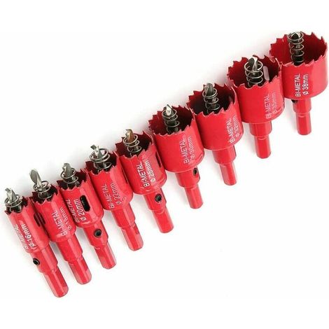 Kit de scie cloche, 16-38mm M42 Outil de coupe de foret de scie cloche en acier à grande vitesse avec perceuse à noyau pour le travail du bois, Ensoleillé (1/5)