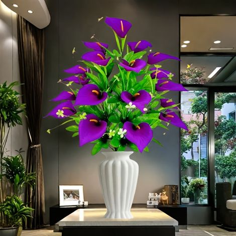 18 Horseshoe Lotus Bundle - Fleurs Artificielles Pour Mariage, Fête, Maison Et Décoration Extérieure, Violet (1/5)