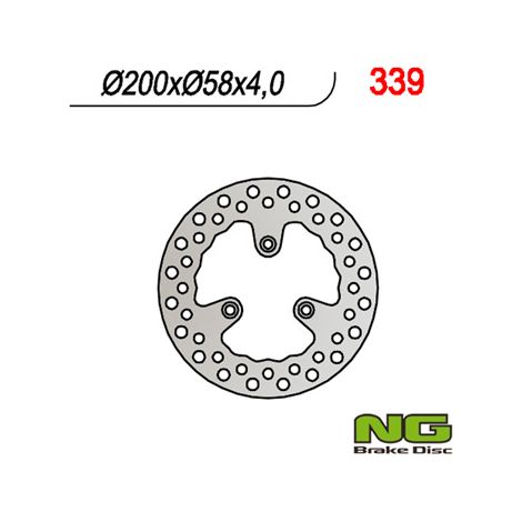 Disco de freno delantero NG para scooters Malaguti 50 Ciak/F12 (200x58x4)