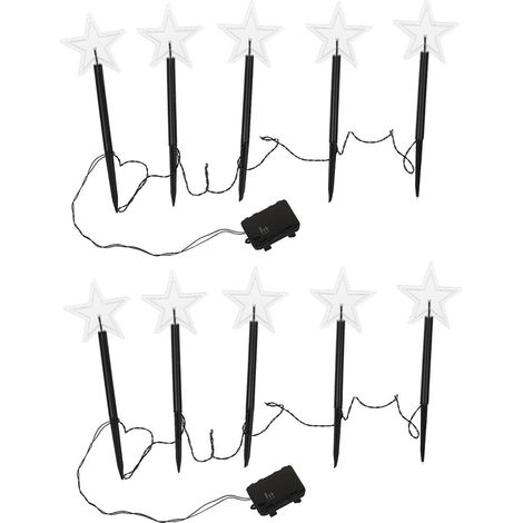 Wolketon 10x Estrellas luminosas, guirnaldas de luces para exterior, guirnaldas de luces decorativas, decoraciones navideñas, luz de colores (1/5)