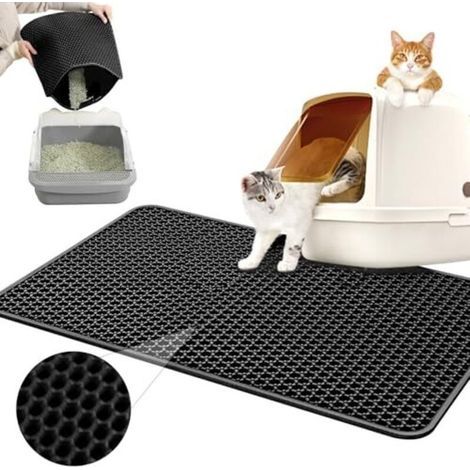 Katzenstreumatte, EVA, 60 x 40 cm, wasserdicht, doppellagig, matt schwarz (1/5)