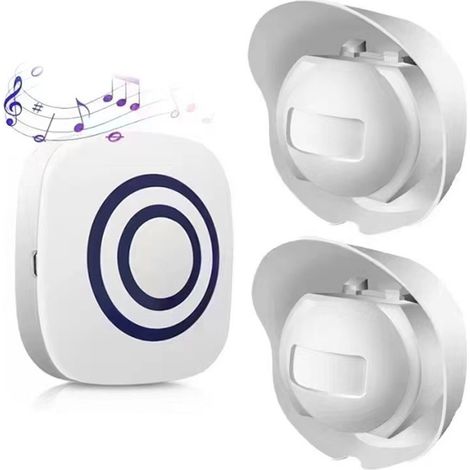 Timbre - Alarma de entrada inalámbrica - Alarma de acceso - Timbre inalámbrico - Timbre de tienda - Herrajes para puertas - Detector de movimiento con sensor (1/2)