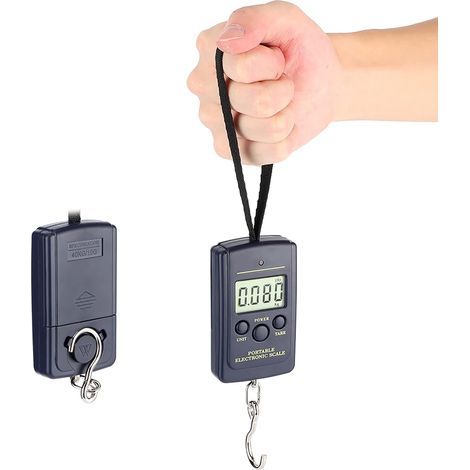 Balanza electrónica multifuncional de precisión de 40 kg, balanza digital colgante, balanza para equipaje, balanza portátil con pantalla LCD. (1/5)