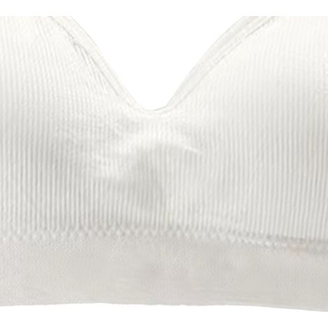 Bügelloser Sport-BH, einfarbig, bequem, zart, atmungsaktiv, optimaler Halt, nahtloser Sport-BH, weiß (1/4)