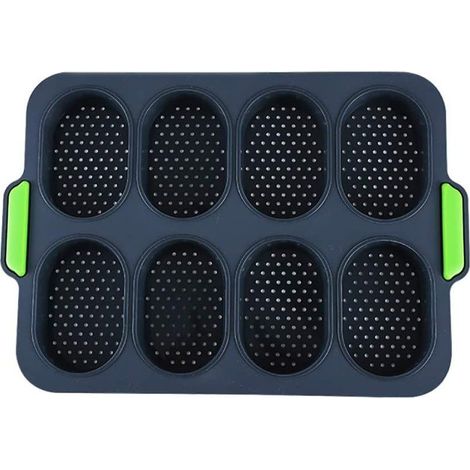 Moule À Pain En Silicone - 8 Unités - Pour Baguettes Et Petits Pains - Résistant Au Four Micro-Ondes Lave-Vaisselle Et Réfrigérateur (1/5)