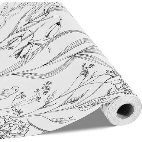 Papier Peint Autocollant 45cm x 10m Design Floral Botanique Imperméable Auto-adhésif Facile à Nettoyer pour Chambre Cuisine (1/5)