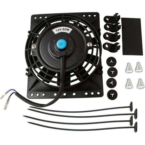 Ventilador de radiador de refrigeración directa delgado universal de 6 pulgadas, 650 CFM, 12 V, 80 W -Crezuo