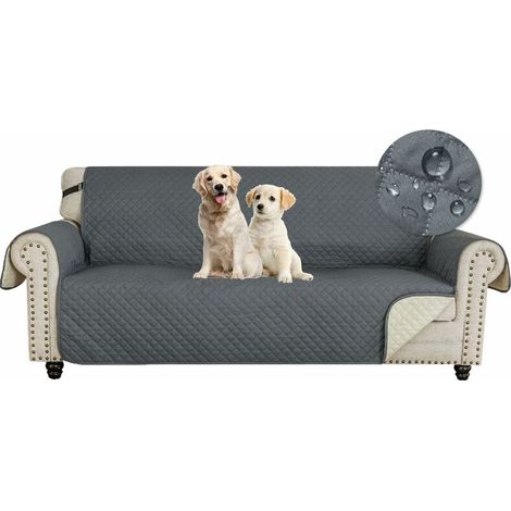 Housse Canapé 3 Places, Impermeable Housse de Canapé avec Accoudoirs, Protege Canape Chat Chiens Griffures Antidérapante