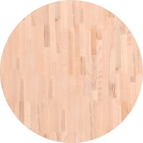 Dessus de table Ø80x2,5 rond bois massif de hêtre (1/5)