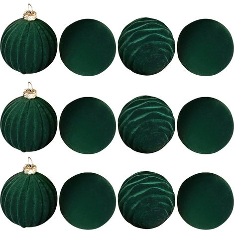Décorations de Noël Floquées 12 Pièces de Décorations Incassables Boules de Noël en Velours de 5,8 cm pour Sapin Décorations Vacances Hiver Maison Salon Porche Jardin Ferme Fête Maison (1/5)