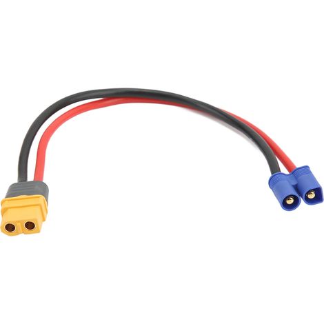 Connecteur mâle EC3 en silicone, plastique et cuivre 14AWG, coque sécurisée, adaptateur mâle EC3 vers femelle XT60H, câble pour voiture RC, bateau et modèles (1/5)