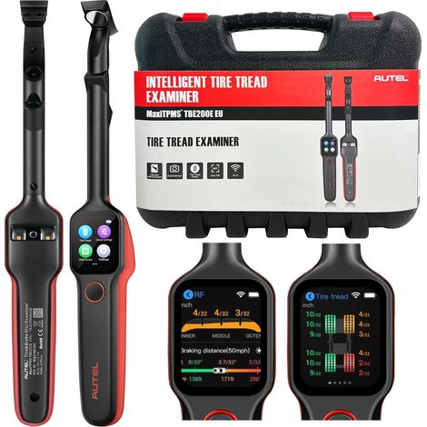 MaxiTPMS TBE200E EU 2-in-1 Tire Tread Depth and Wear Tester, 0.1mm Accuracy, Dual Camera, 1.65" Screen, Real-Time Data, Recall Search (1/5)