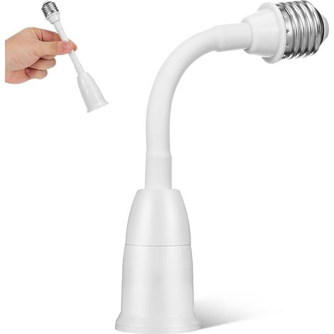 Rallonge Douille E27 Adaptateur De Douille Pour Ampoule Bras D'Extension Flexible 360° Convertisseur E27 Vers Pour Plafonds Hauts Intérieur Et Extérieur (1/5)