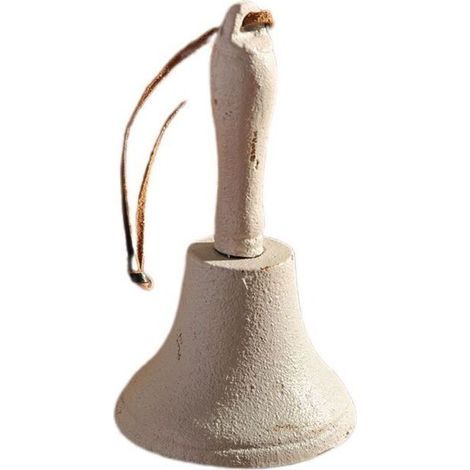 Sonnette en fer forgé vintage rustique américain, cloche décorative en détresse blanche pour porte, maison, jardin (1/2)