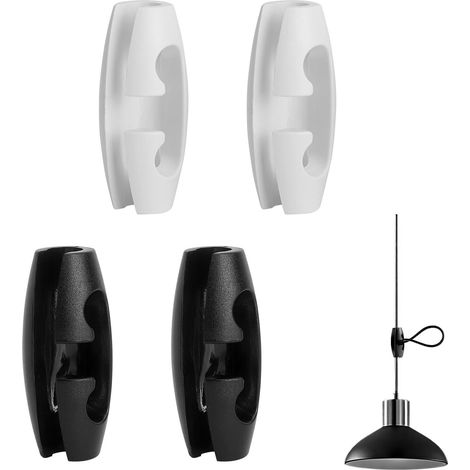 ajusteur de longueur de câble pour suspension réducteur de câble pour luminaire et lustre réglage sans couper pour câbles 5-8 mm organisation propre pour salon et salle à manger blanc + noir (1/5)