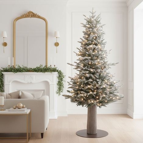 Albero di Natale slim innevato con tronco e Led 100 % PE Effetto Real touch Rockefeller by Salvatore Izzo (1/5)