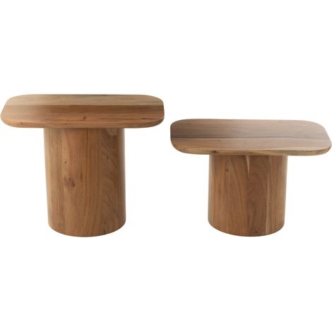 Table basses gigognes rectangulaires en acacia (set de 2) - CATIA
