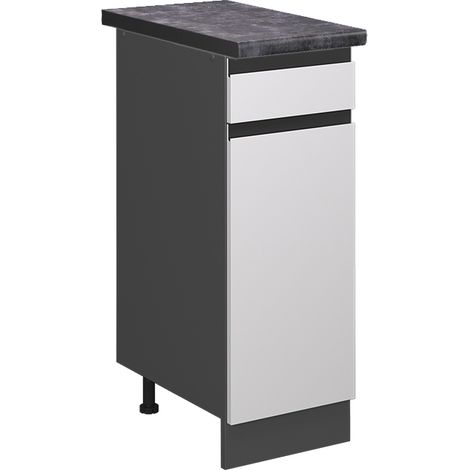 Küchenunterschrank R-Line, Weiß, 30 cm , AP Anthrazit, Vicco