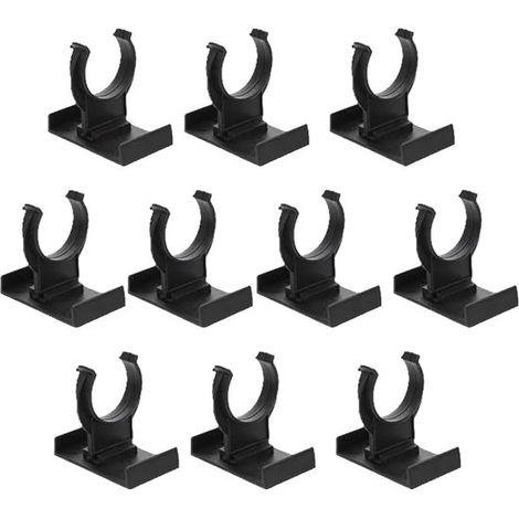Lot de 10 clips de fixation pour plinthes - Noir - Crochets de plinthe pour cuisine - Utilisable sur canapés, tables, lits, armoires, etc. - Diamètre 27 mm (1/5)
