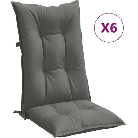 Maison Exclusive - Hochlehner-Auflagen 6 Stk. Melange Dunkelgrau (1/5)