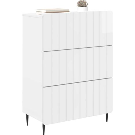 Maison Exclusive - Mobile con Cassetti Bianco Lucido 66 x 34,5 x 92 cm