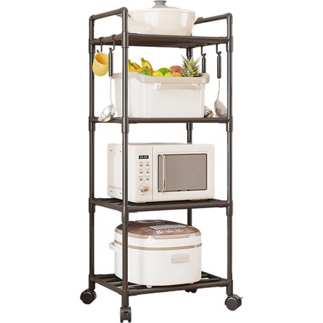 Étagères de rangement de cuisine Grusce, étagère métallique à roulettes, 4 ou 5 niveaux, organisateur d'étagères multifonctionnelles pour la cuisine, la salle de bain, le garage, la chambre et le salo (1/5)
