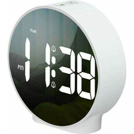 Light-up alarm clock with week display, snooze function, 4 adjustable brightness levels, 2 alarms, battery-operated digital clock for children, teenagers, and seniors (1/5)