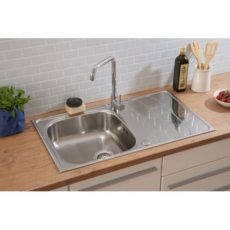 Lavello da incasso in acciaio inox lavello da cucina lavello 86 x 50 cm Respekta Miami (1/5)