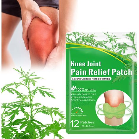 12 patchs/sachet de patchs de moxibustion à base d'armoise et de gingembre pour la colonne cervicale, la colonne lombaire et les genoux. (1/5)