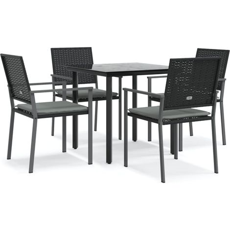 Ensemble à manger de jardin 5 pcs,Salon de jardin coussins résine tressée acier CFW17745 (1/5)