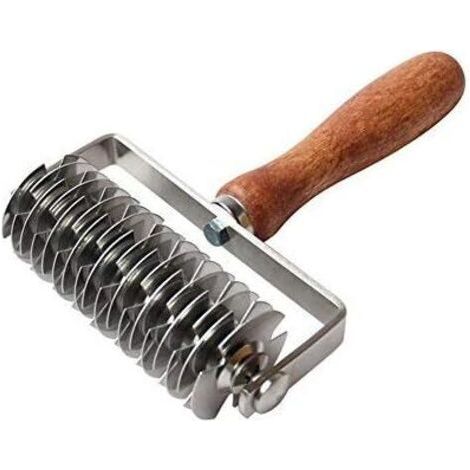 BUNTHAUS Rouleau à Losanges Pizza Lattice Cutter Roller, Rouleau Coupe-pâtes en Acier Inoxydable, Mini Cuisine Pâte À Cuire Pain, pour Découper De La Pâte à Pâtisserie 13,3 X 20,5 X 5 Cm (1/3)
