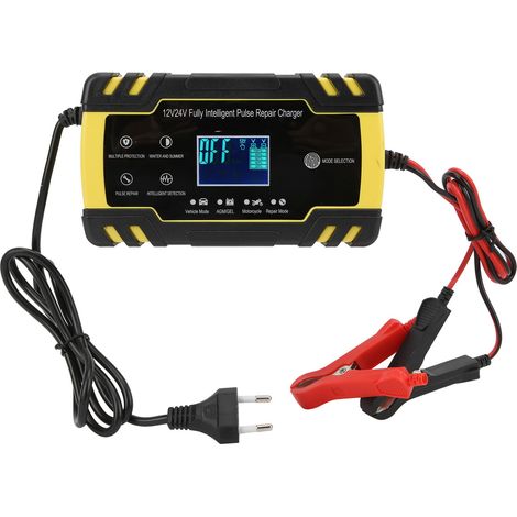 Chargeur de batterie intelligent 12V/24V, charge automatique, réparation d'impulsions pour voiture et moto (1/5)