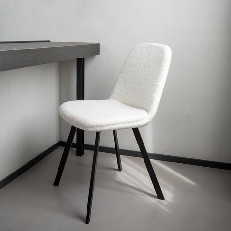 Juego de 2 silla de comedor asiento acolchado Teddy Conft todo el año Metal color beige (1/5)