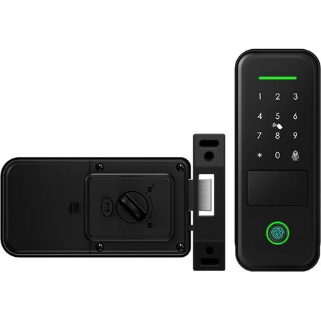 Serrure de Jardin Extérieure à Empreintes Digitales, Télécommande TUYA WIFI App Smart Life Code, Serrure de Porte Intelligente Sans Clé, Serrure Électrique à Rebord (1/5)